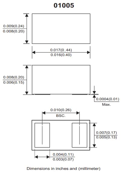 Mechanical Drawing - Comchip Technology CPDWL5V0-HF SMD ESD Protection Diode